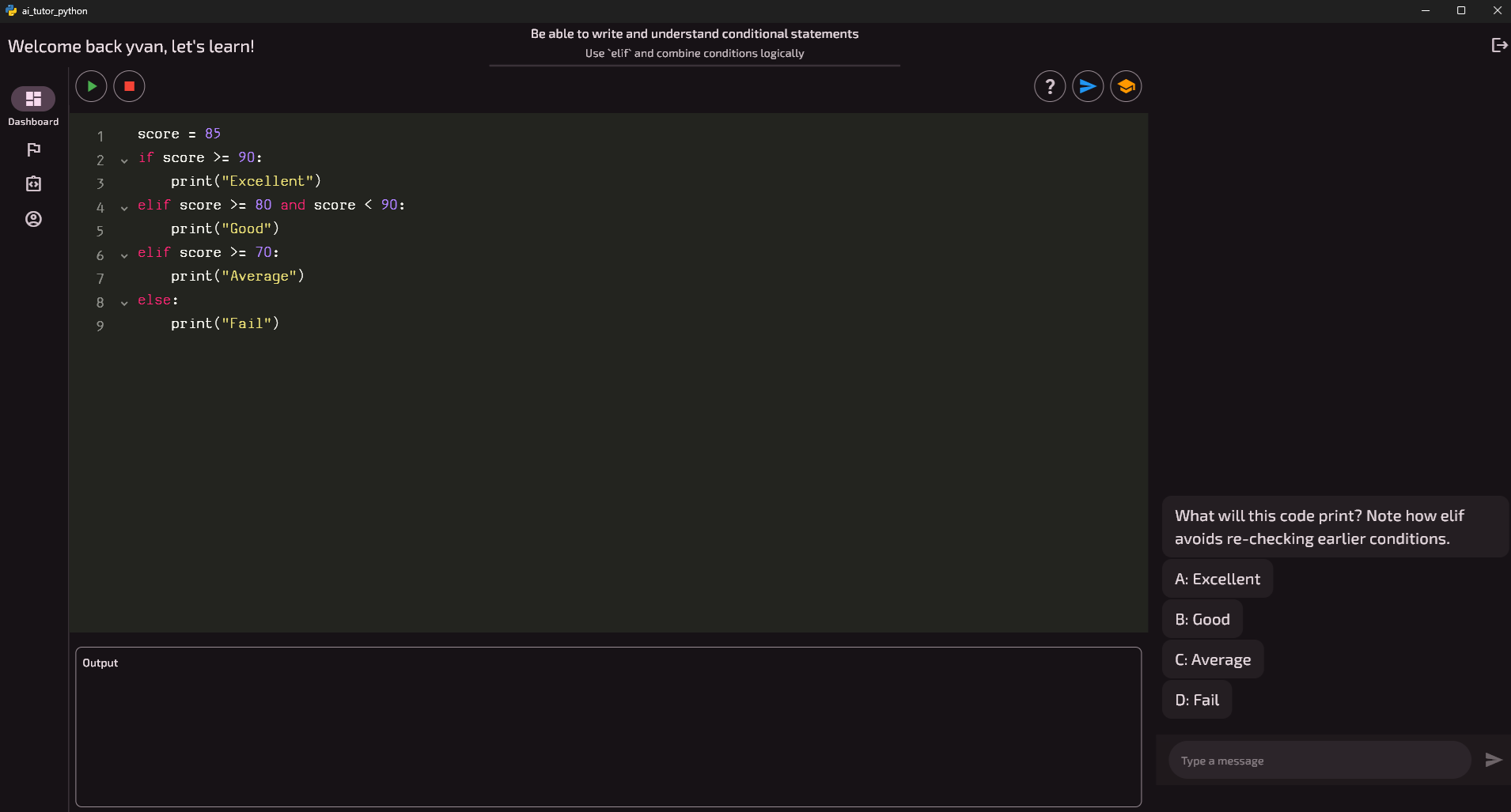 AI Tutor — Python app screenshot